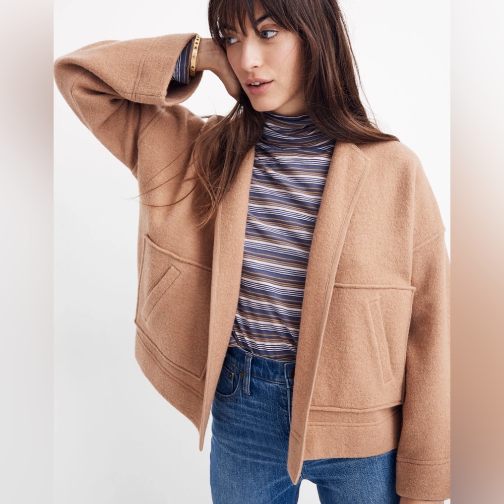 Madewell Lisbon sweater jacket Brown Wool